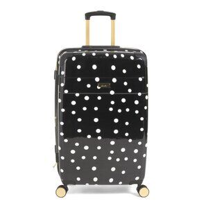 JENNI CHAN Black/White 28in Polka Dot Hardside Spinner